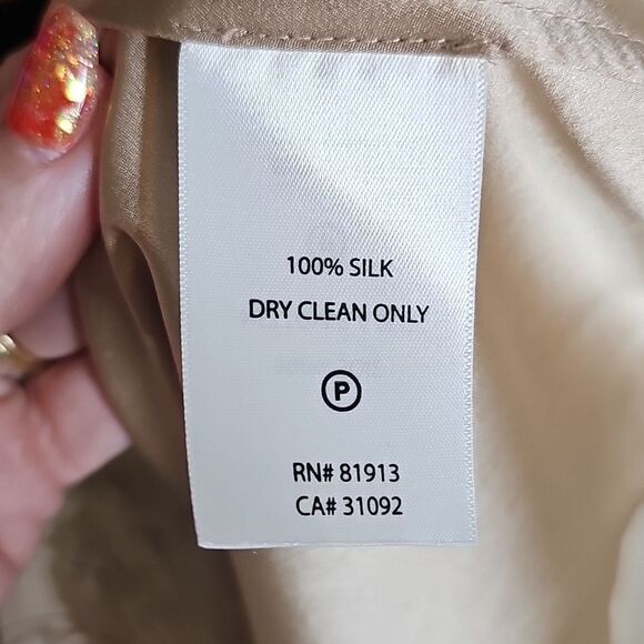 Frock By Tracy Reese Small 100% Silk Beige and Black Scalloped Trim  Dress - Picture 6 of 8